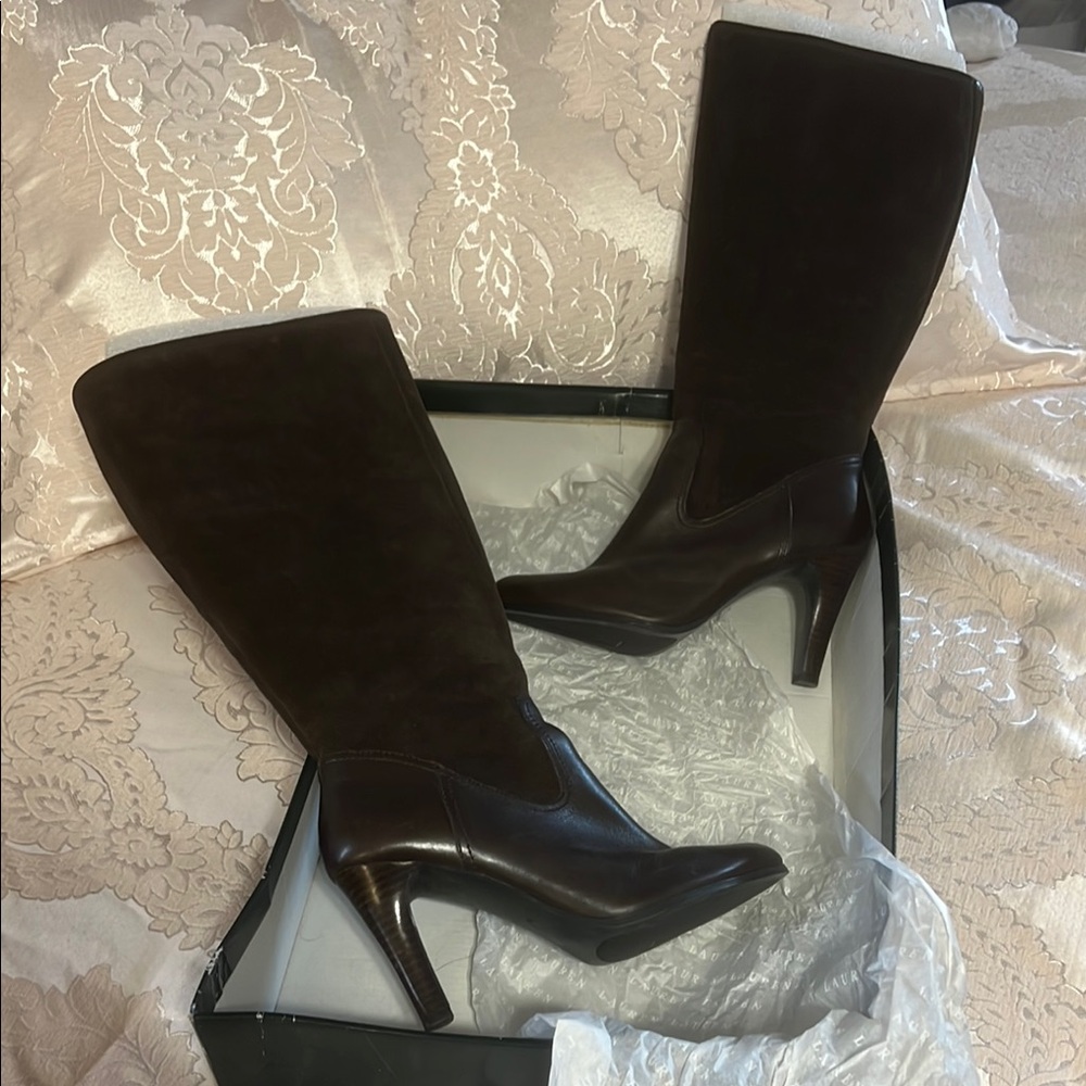 Ralph Lauren Brown Knee-High Boots
